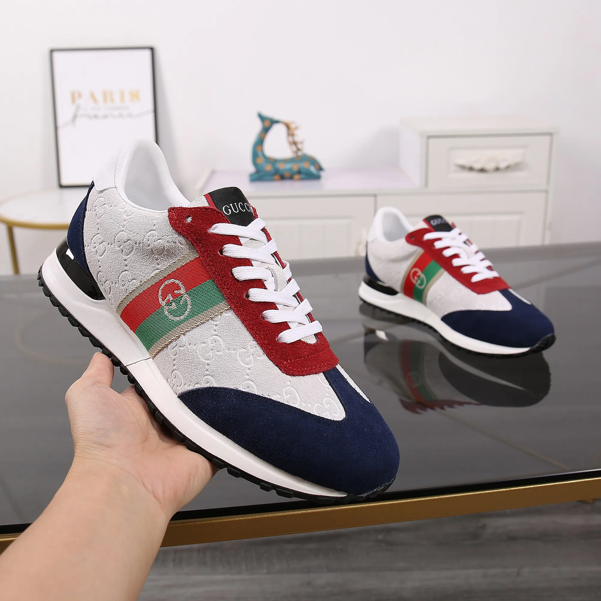 p420👾👾Spring new style is here again! [Gucci Sports Men's Shoes] Gucci fashionable casual men's shoes🇨🇳Original 1:1 mold opening, new models are available first💯Not high-profile but avant-garde, simple, low-key and fashionable, super versatile style🌿Made of original cowhide➕Sheepskin lining🎋The version is comfortable on the feet, and the workmanship is first-class🍍38-44 Large quantities in stock